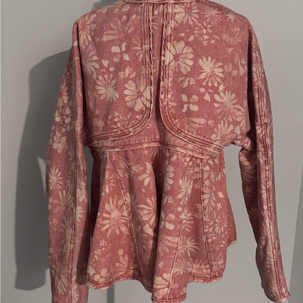 Free People Lua Floral Denim Jacket Size XS - Picture 5 of 7